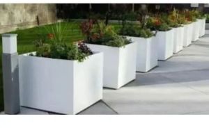 3 Inch White Square GRC Planter