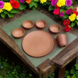 Terracotta Clay Thali Set