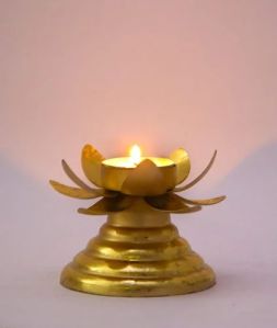 Mini Golden Lotus T Light Candle Holder