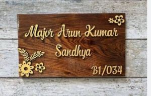 wooden nameplate