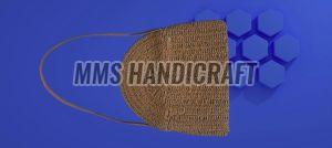 Leather Raffia Crochet Hand Bag