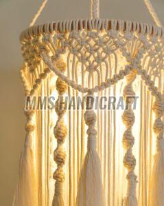 cotton rope macrame lamp shade chandelier