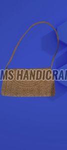 Leather Raffia Crochet Hand Bag