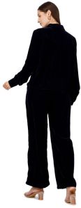 Ladies Velvet Top Pyjama Set