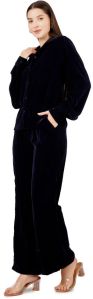 Ladies Velvet Top Pyjama Set