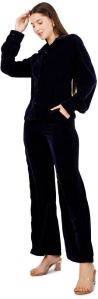 Ladies Velvet Top Pyjama Set