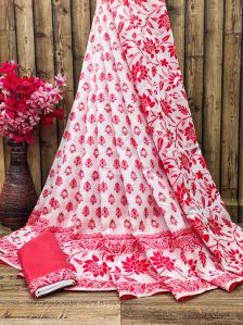 Cotton Red Jamdani Sarees