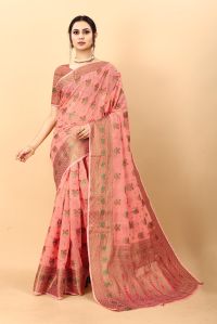 Party Wear Weaving Minakari Cotton Silk Saree