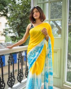 Printed Pure Cotton Linen Saree