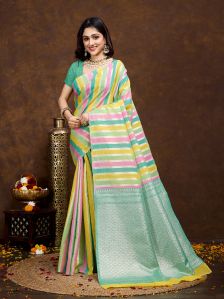 Rajni Sea Green Cotton Silk Saree