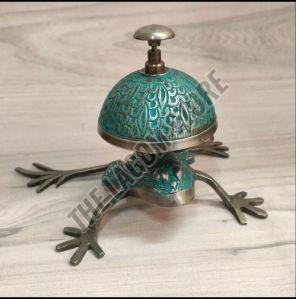 Antique Brass Frog Style Desk Bell