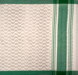 Ksr Handlooms Kerala Green Border Cotton Print Saree