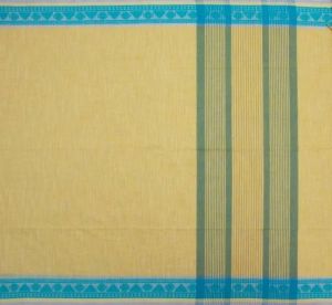 Ksr Handlooms Blue Border Plain Cotton Saree