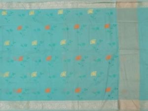 Ksr Handlooms Green Floral Design Printed Tissue Saree