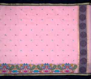 Ksr Handlooms Beautiful Floral Border Gadwal Work Printed Saree