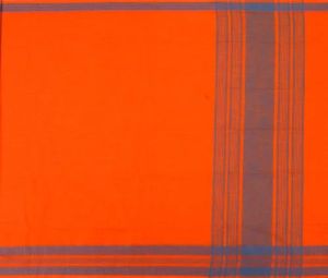 Ksr Handlooms Dark Orange Kollam Khadi Cotton Saree