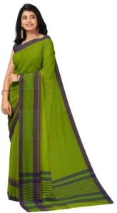 Ksr Handlooms Dark Olive Green Kanchi Cotton Saree