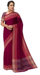 Ksr Handlooms Maroon Kollam Cotton Saree