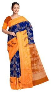 Ksr Handlooms Muga Gadwal Cotton Saree