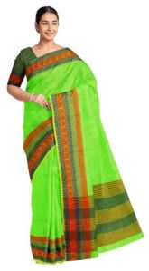 Ksr Handlooms Parrot Green Chettinad Cotton Saree