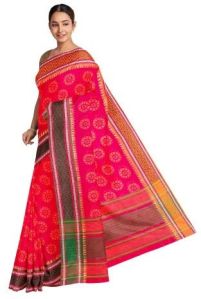 KSR Handlooms Red Kanchi Cotton Printed Saree