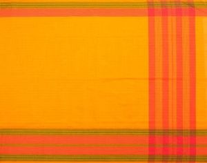Ksr Handlooms Plain Orange Cotton Saree