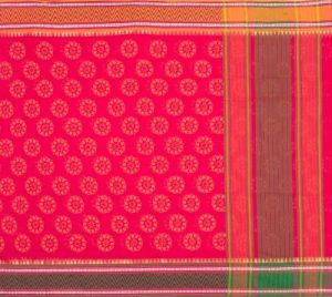 Ksr Handlooms Red Kanchi Cotton Printed Saree