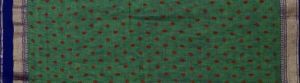 Ksr Handlooms Green Leaf Pattern Linen Printed Saree