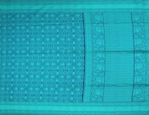 Ksr Handlooms Sea Blue Muga Allover Printed Saree