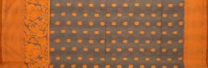 Ksr Handlooms Tangerine Muga Allover Printed Saree