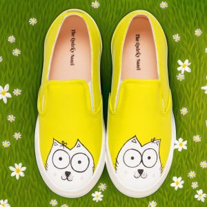 Catty Print Girls Slip On Shoes