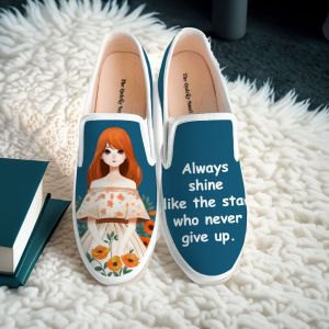 Star Girl Print Girls Slip On Shoes