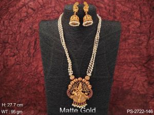 Necklace Set-Matte Gold-29.2cm & 88gm