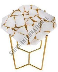 White Gold Glitter Quartz Stone Table Top