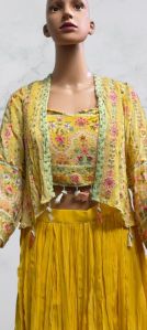 Party Wear Yellow Lehenga Choli Set