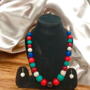 03 Multicolor Chemical Beads Necklace Set