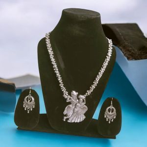 05 Radha Krishna Oxidized Necklace Set