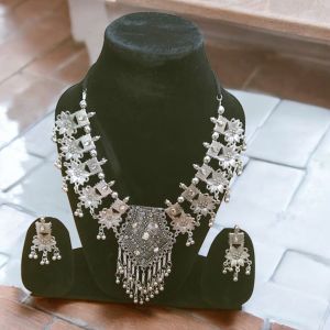 07 Party Wear Oxidized Necklace Set