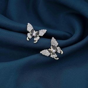 JJK20 Ladies Butterfly Stone Earrings