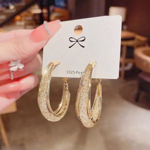 JJK42 Ladies Stylish Golden Hoop Earrings