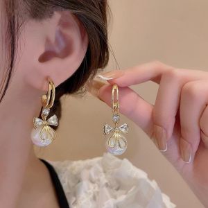 JJK50 Ladies Stylish Pearl Stone Drop Earrings