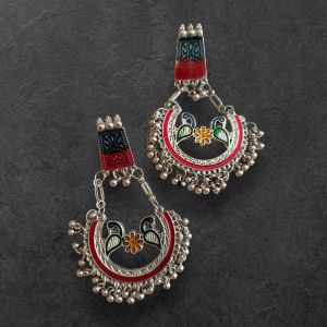 JJO20 Ladies Wedding Wear Oxidized Drop Earrings