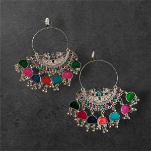 JJO21 Ladies Designer Oxidised Chandbali Earrings