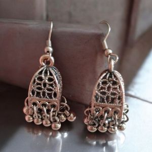 JJO4 Ladies Beautiful Oxidized Jhumki Earrings