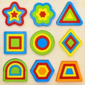 Wooden 9 Shapes Montessori Puzzle