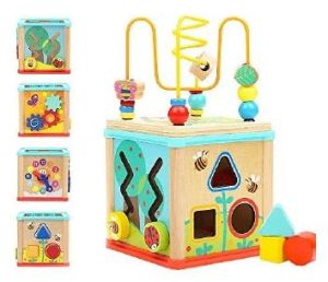 Wooden Bead Maze Activity Cube Toy