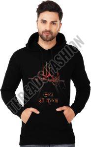 Mens Cotton Graphic Print Drawstring Hoodies