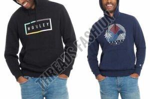 Mens Graphic Print Polyester Fleece Lined Hoodie