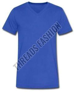 Plain Cotton Mens V Neck T Shirt