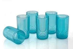 Blue Plastic Glass Set